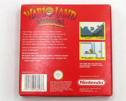 Wario Land - Super Mario Land 3 - Nintendo Classics - Komplet I Æske - Gameboy Original (EUR) (B Grade) (Genbrug)